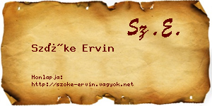 Szőke Ervin névjegykártya