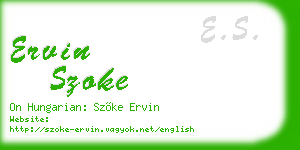 ervin szoke business card
